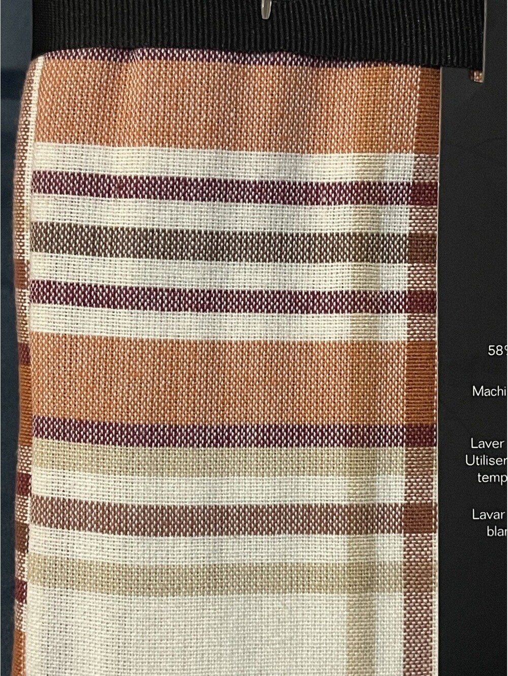 RALPH LAUREN Tablecloth 60x84 Orange Tartan Plaid Autumn Fall Cotton Oblong NIP - Picture 4 of 8